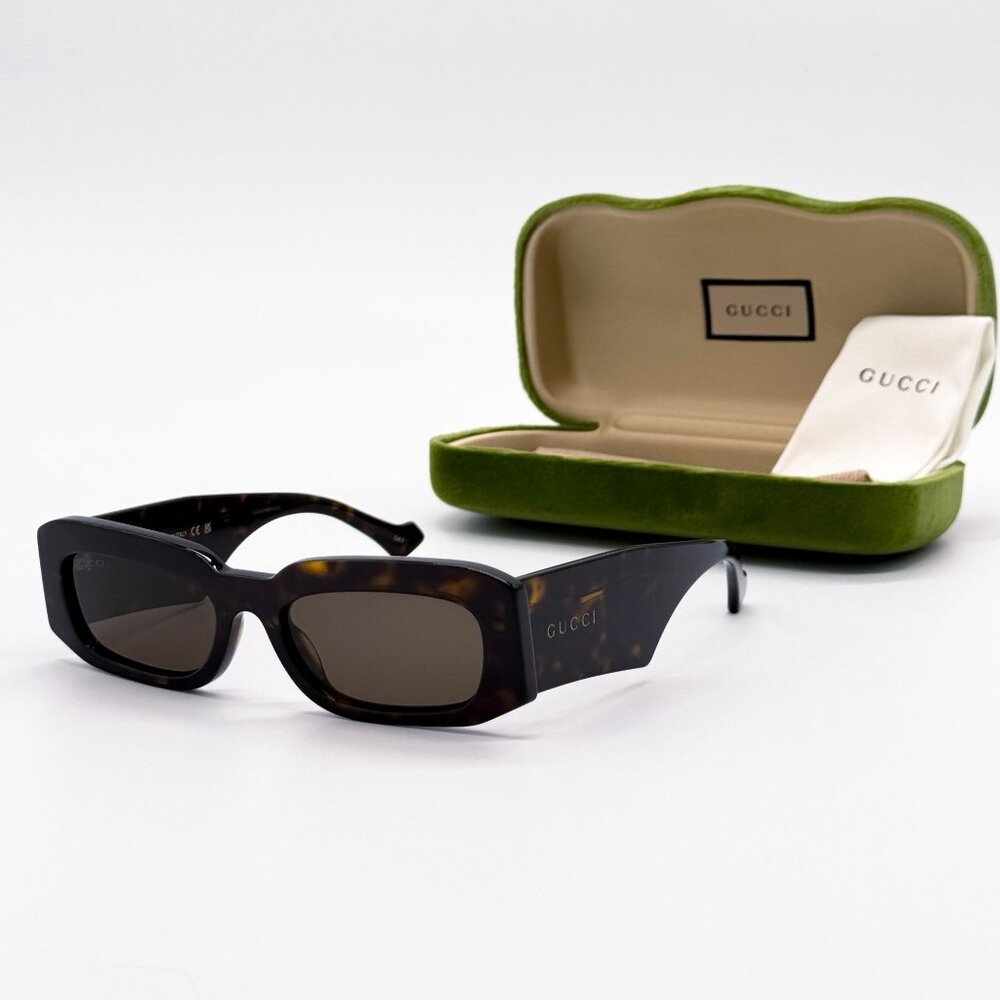 NEW GUCCI SUNGLASSES GG1426S 002 HAVANA WOMEN EYEWEAR GUCCI - Picture 1 of 11